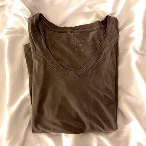 A New Day - Brown Scoop Neck Tee (Small)